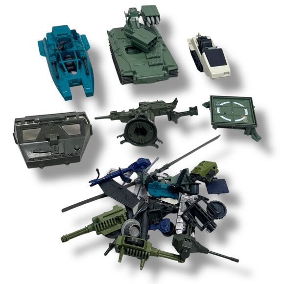 Vintage GI Joe Vehicles and Parts Lot Mixed Accessories Pieces 1980s Tank Boat - Picture 1 of 7